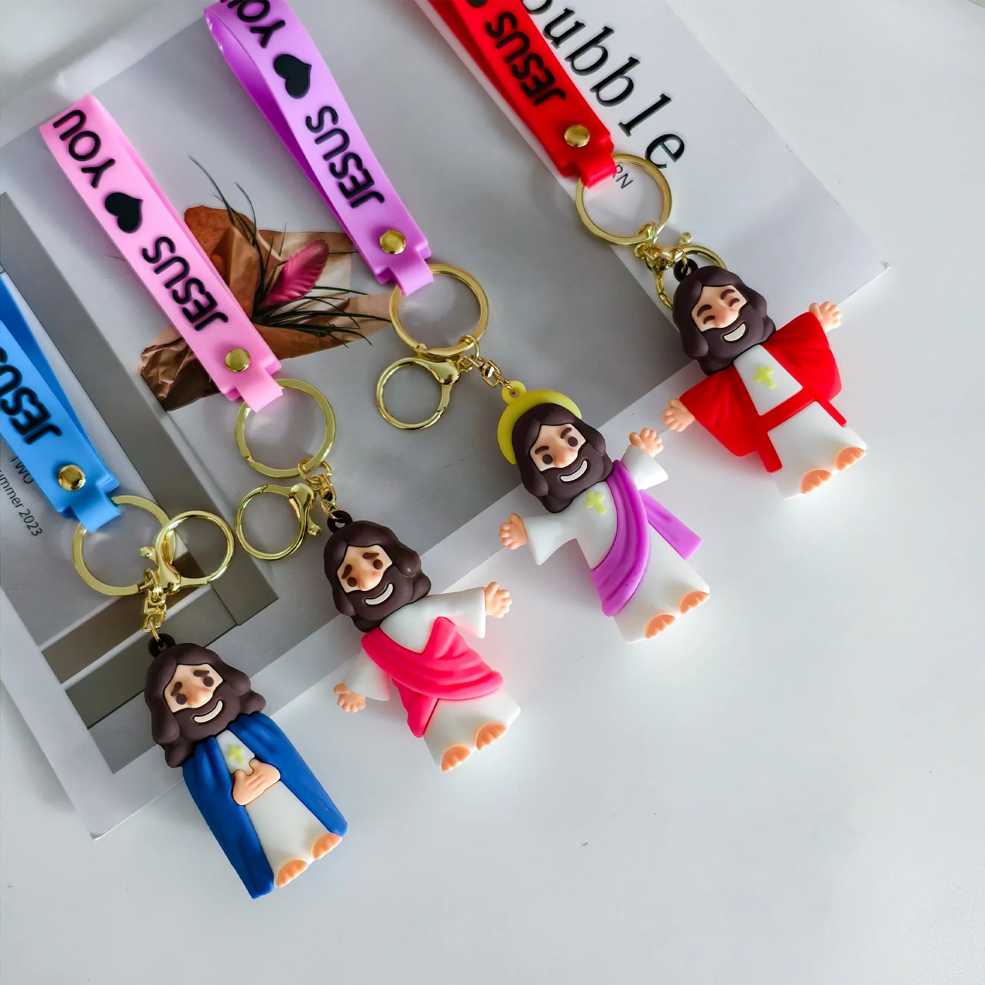 FaithAura™ Jesus Loves You Keychain ✝️💖