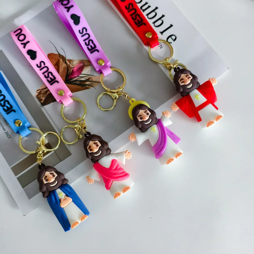 FaithAura™ Jesus Loves You Keychain ✝️💖