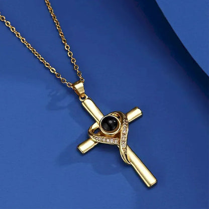 FaithAura™ Cross of Strength Necklace 🤍
