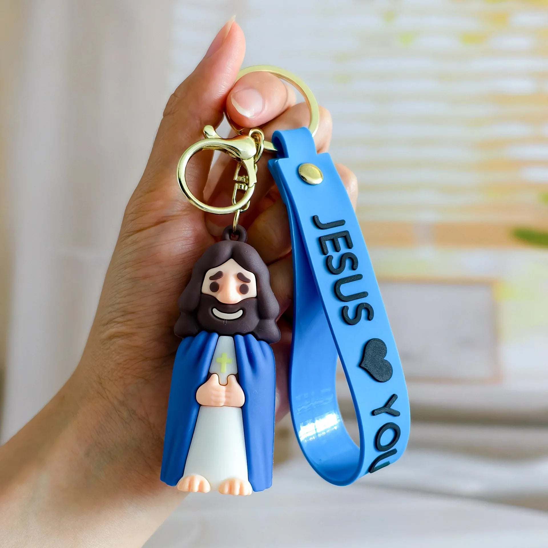 FaithAura™ Jesus Loves You Keychain ✝️💖