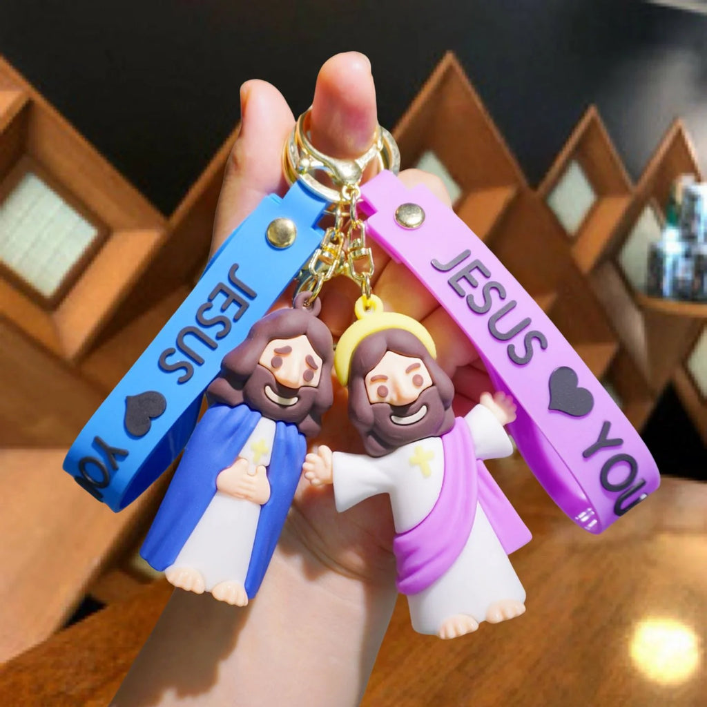 FaithAura™ Jesus Loves You Keychain ✝️💖
